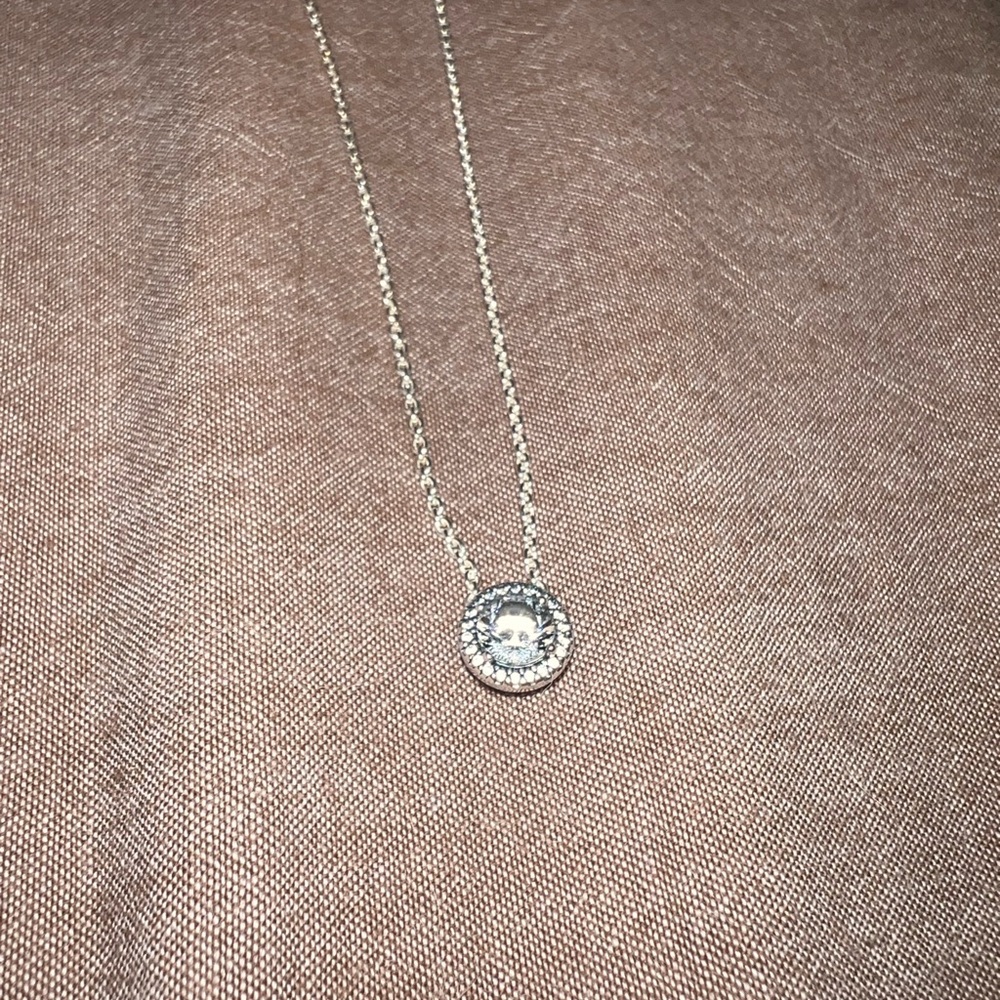 Pandora Silver Crystal Pendant Necklace